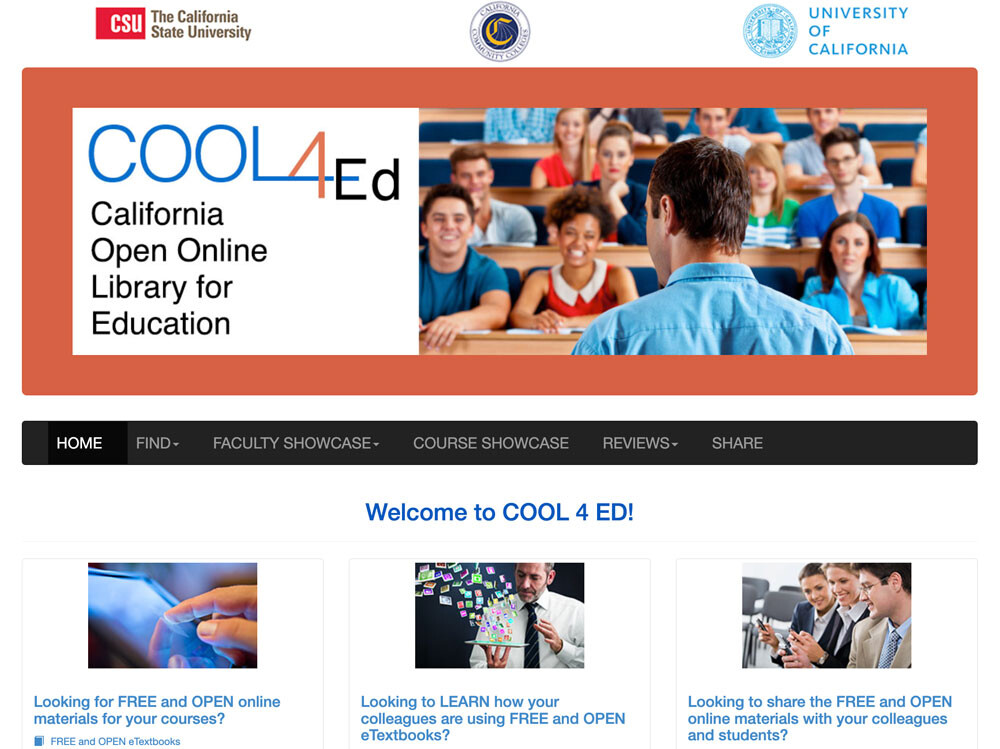 Screenshot of Cool for Ed in 2014