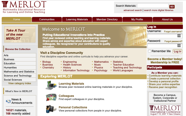 Screenshot of merlot in 2007